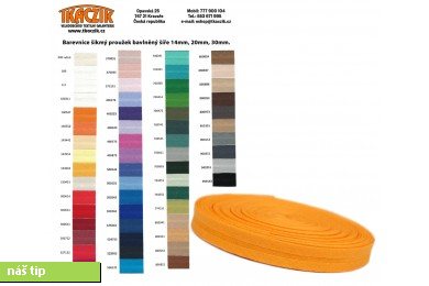 Šikmý proužek BAVLNA šíře 14mm