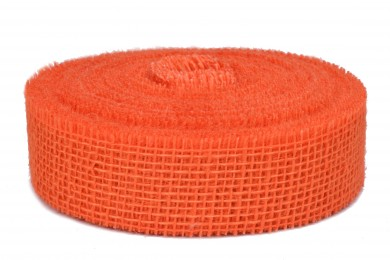 Stuha jutová 136 oranžová šíře 50mm