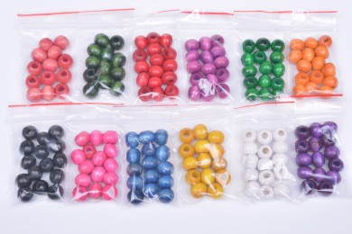 Korálky dřevěné 18 vel.10mm balení 5g