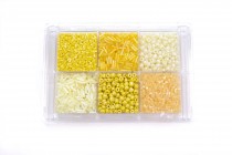 Korálky skleněné sada cca 80g žlutá