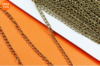 Řetízek v metráži 60 staromosaz šíře 4mm