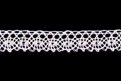 Krajka bavlněná 75239 paličkovaná šíře 19mm bílá