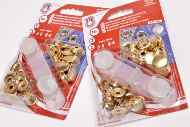 Auto moto Ø15mm karta 10ks hladký zlatý 