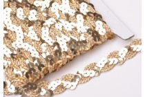 Prýmek s flitry C035 šíře 15mm zlatý