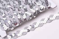 Prýmek s flitry C035 šíře 15mm stříbrný