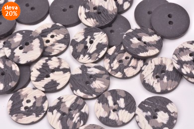 knoflík oděvní 1064 vel.24 - 15,2mm hnědo-béžový