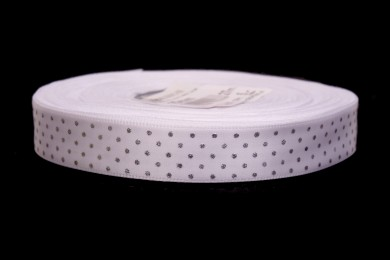 Stuha atlasová svatební puntík šíře 15mm