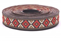 Lemovka indián 914/V1 šíře 16mm hnědo-červená