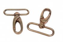 Karabina kovová otočná průvlek 4cm staromosaz