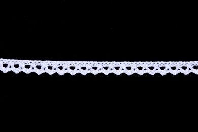 Krajka bavlněná 75361 paličkovaná šíře 8mm bílá