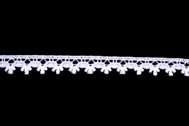 Krajka bavlněná 73010 paličkovaná šíře 13mm bílá
