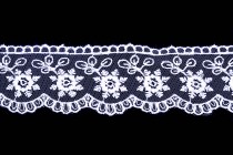 Krajka šifonová vyšívaná 5225 šíře 4cm bílá