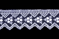 Krajka šifonová vyšívaná 5241 šíře 6cm bílá