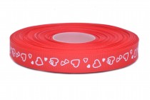 Stuha rypsová 215 srdce šíře 15mm