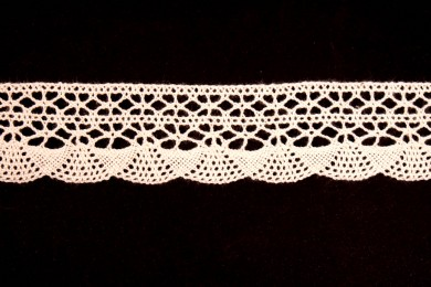 Krajka bavlněná 75077 paličkovaná šíře 32mm režná