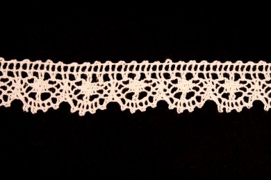 Krajka bavlněná 75088 paličkovaná šíře 27mm režná