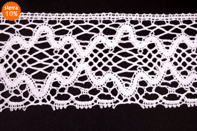 Krajka bavlněná 75127 paličkovaná šíře 120mm bílá