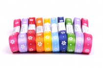 Stuha taftová tisk květ šíře 9mm