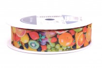 Stuha s drátkem 9695 šíře 25mm tutti frutti