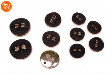 Knoflík oděvní 1119 vel.48 - 30,5mm černo-stříbrný