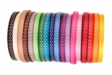 Stuha atlasová puntík šíře 6mm