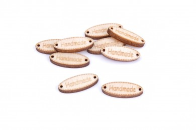 Štítek dřevěný oválný handmade 2cm