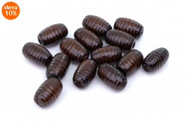 Korálky dřevěné lakované  vel. 15mm vroubkované 