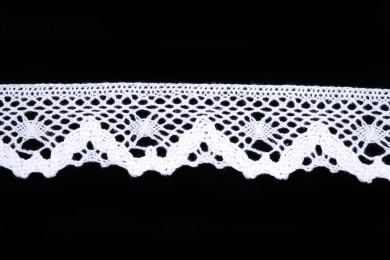 Krajka bavlněná 75261 paličkovaná šíře 40mm bílá
