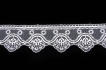 Krajka šifonová vyšívaná 70128 šíře 6cm bílá