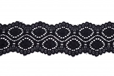 Krajka elastická 3050 šíře 6,5cm černá