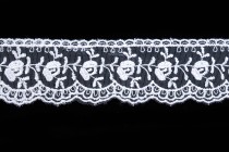 Krajka šifonová vyšívaná 70112 šíře 4,5cm bílá