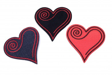 Aplikace nažehlovací 3062 srdce ozdobné vel.7x7cm