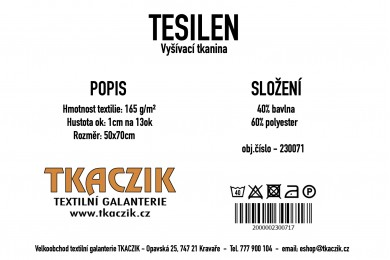 Vyšívací tkanina TESILEN rozměr 50x70 cm